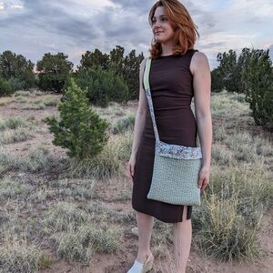 Mint Green & Floral Crossbody Bag